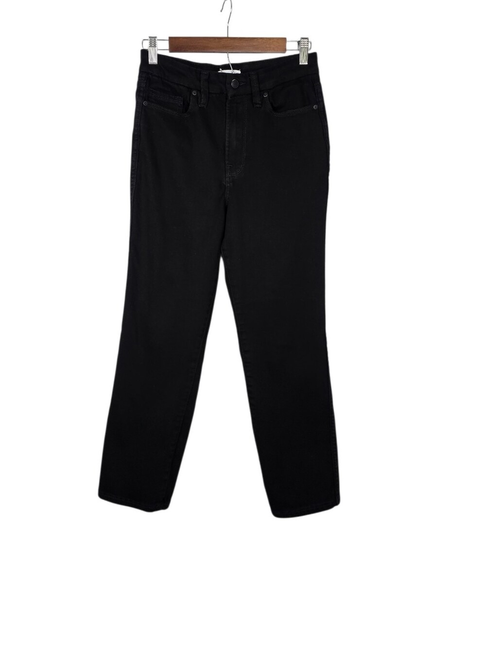 Good American Jeans Women's 6/28 Cropped Comfort Stretch Straight High Waisted